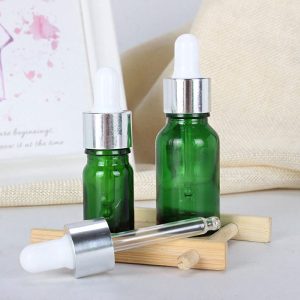 Chai Đựng Tinh Dầu Serum Xanh Lá Khoen Bạc Núm Trắng chai dung tinh dau xanh la khoen bac 2 600x600 2 1