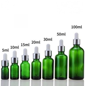 Chai Đựng Tinh Dầu Serum Xanh Lá Khoen Bạc Núm Trắng chai dung tinh dau xanh la khoen bac 2 600x600 3