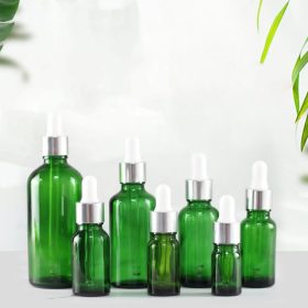 Chai Đựng Tinh Dầu Serum Xanh Lá Khoen Bạc Núm Trắng Chai Đựng Tinh Dầu Serum Xanh Lá Khoen Bạc Núm Trắng