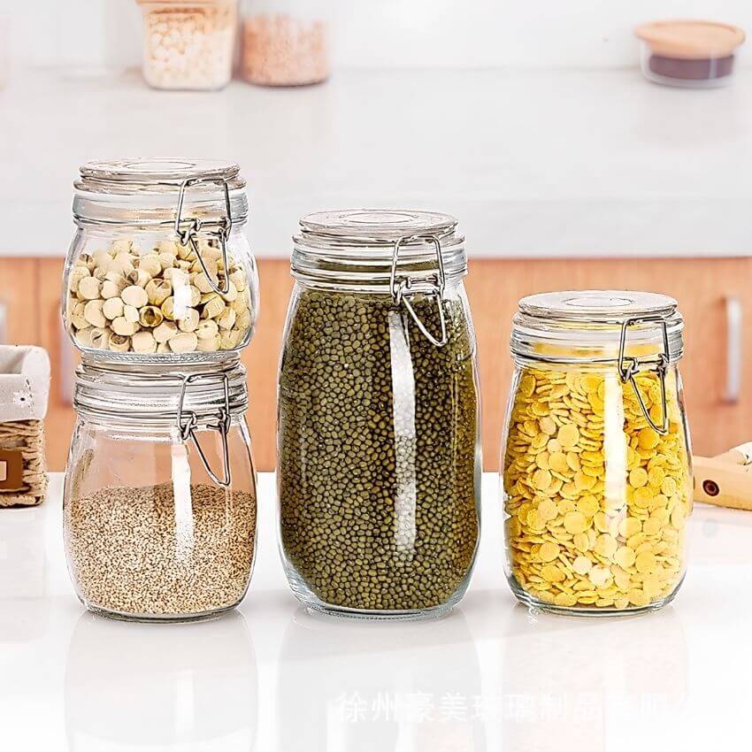 Thủy tinh TADACO - Hũ thủy tinh tròn nắp gài inox kín hơi Hũ thủy tinh tròn nắp gài inox kín hơi