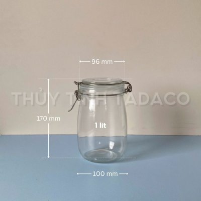 Hũ TRÒN nắp cài kín hơi 1L 1.5L 2L 3L kich thuoc hu gai tron 1000ml