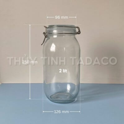 Hũ TRÒN nắp cài kín hơi 1L 1.5L 2L 3L kich thuoc hu gai tron 2000ml