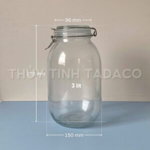 Hũ TRÒN nắp cài kín hơi 1L 1.5L 2L 3L kich thuoc hu gai tron 3000ml